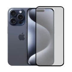 Microcase Iphone 15 Pro Tam Kaplayan Çerçeveli Mat Cam Koruma - AL3124