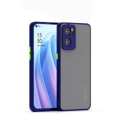 Microcase Oppo A96 4G London Serisi Darbeye Dayanıklı Kılıf Mavi