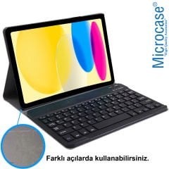 Microcase iPad 10.Nesil 10.9 inch 2022 Bluetooth Klavyeli Standlı Kılıf - BKK1