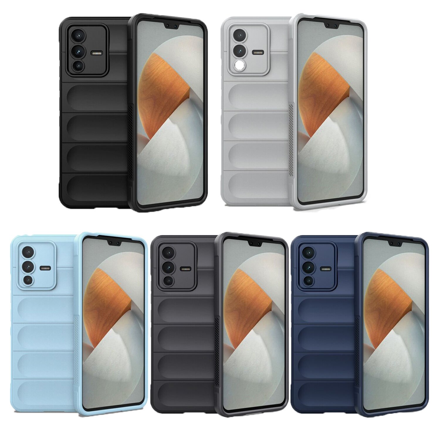 Microcase Vivo V23 Miami Serisi Darbeye Dayanıklı Silikon Kılıf Açık Gri