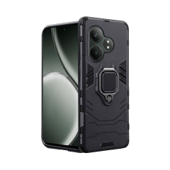Microcase Realme GT 6T ile Uyumlu Batman Serisi Yüzük Standlı Armor Kılıf - Siyah AL3349