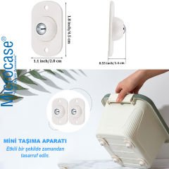 Microcase 360 Derece Döner Bilyeli Yük Eşya Kaydırma ve Taşıma Aparatı 4lü Set AL4459