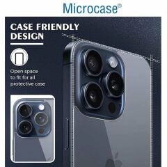 Microcase iPhone 15 Pro Max Arka Kapak için Tempered Glass Cam Koruma - AL3270