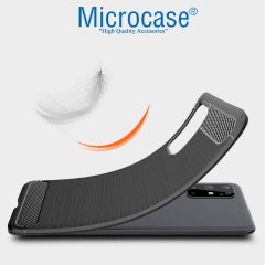 Microcase Samsung Galaxy S20 Plus Brushed Carbon Fiber Silikon Kılıf - Siyah