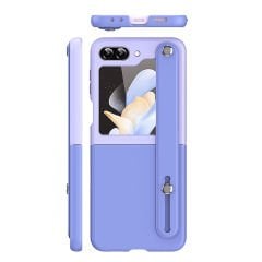 Microcase Samsung Galaxy Z Flip 6/ Z Flip 7 FE Parmak Tutuculu Deri Desen Plastik Kılıf - AL3151