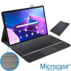 Microcase Lenovo Tab M10 Plus TB125FU 10.61 inch (3.Nesil) Bluetooth Touchpad Klavyeli Kılıf-BKK5
