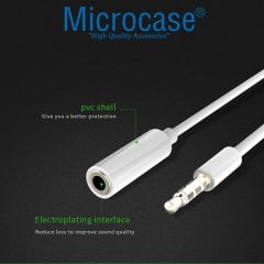 Microcase 3.5 mm Aux, Kulaklık Uzatma Kablosu 1 metre - MH023