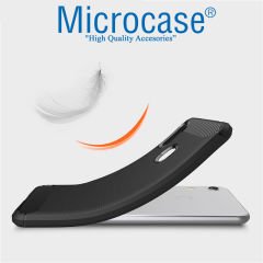 Microcase Huawei Y6s 2019 Brushed Carbon Fiber Silikon Kılıf - Siyah