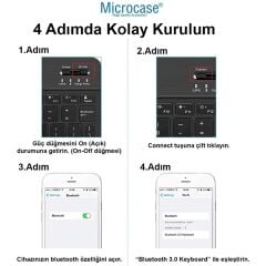 Microcase Apple iPad Pro 13 2025 Türkçe Bluetooth Klavye +Mouse+ Standı-Mavi AL4384