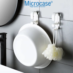 Microcase Sert ABS Plastik Güçlü Plastik Yapışkanlı Banyo Mutfak Eşya Havlu Leğen Askılığı 1 Adet - AL4993