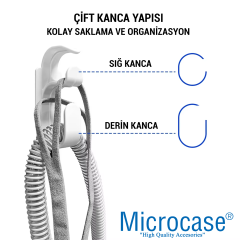 Microcase Sert ABS Plastik Güçlü Plastik Yapışkanlı Banyo Mutfak Eşya Havlu Leğen Askılığı 1 Adet - AL4993