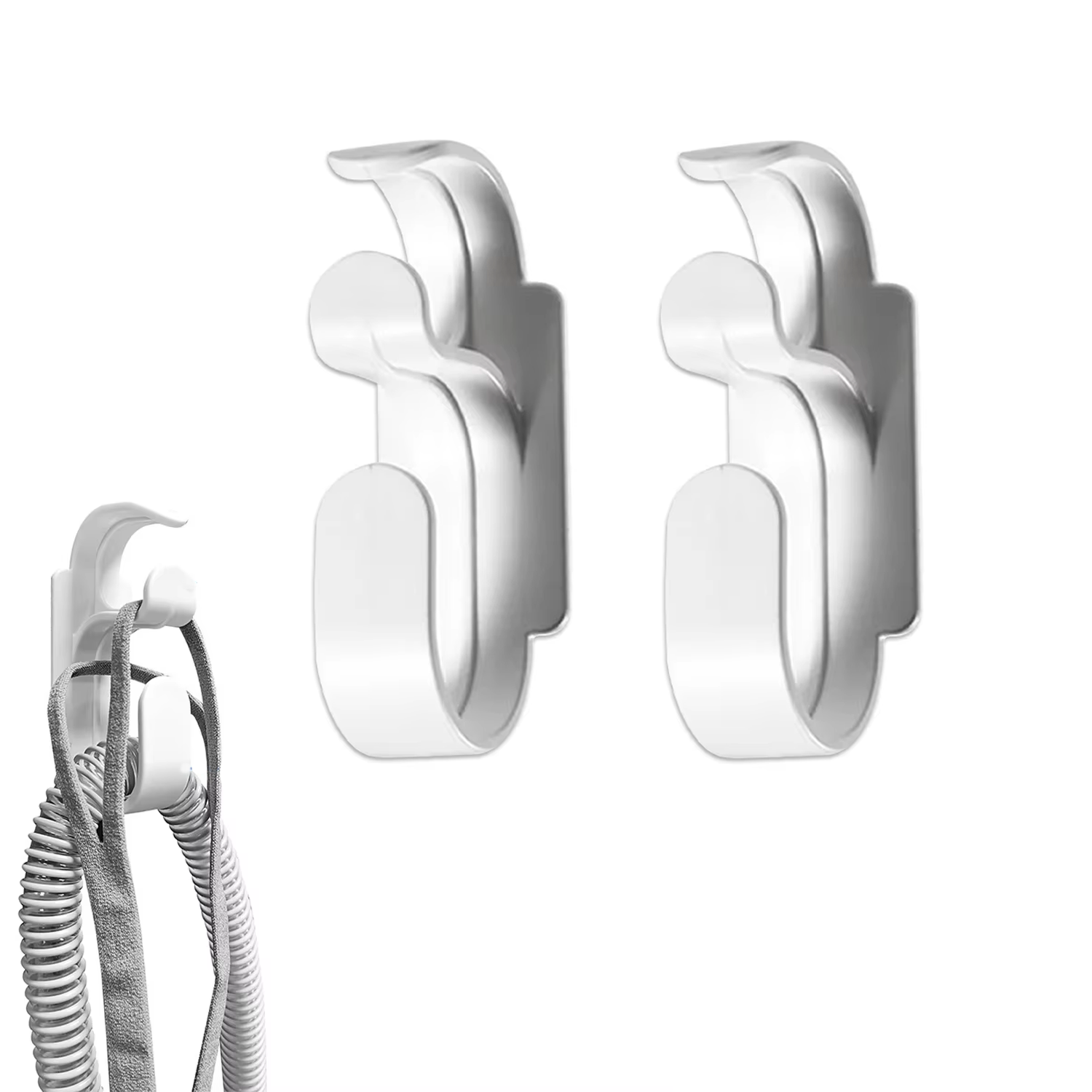 Microcase Sert ABS Plastik Güçlü Plastik Yapışkanlı Banyo Mutfak Eşya Havlu Leğen Askılığı 2 Adet - AL4993