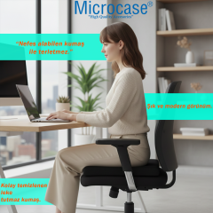 Microcase Araç ve Ofis için Terletmez Ergonomik İpli Oturma Minderi 43 x 40 x 4cm 2 Adet AL5382