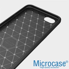 Microcase Realme C2 Brushed Carbon Fiber Silikon Kılıf - Siyah