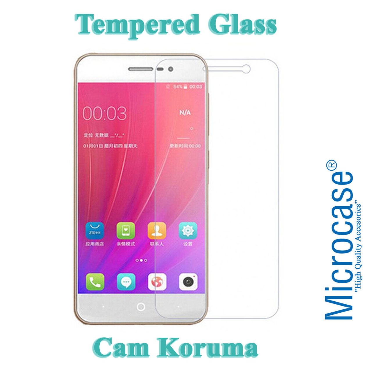 Microcase ZTE Blade A520 Tempered Glass Cam Ekran Koruyucu