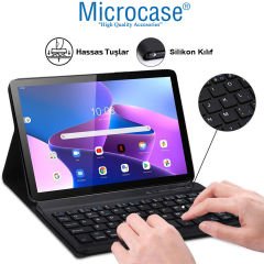 Microcase Lenovo Tab M10 Plus 3.Nesil TB125FU 10.61 inch Bluetooth Klavye ve Mouse + Standlı Kılıf - BKK6