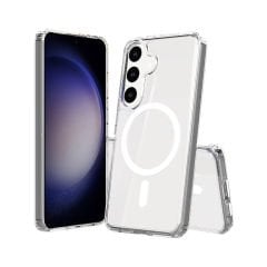Microcase Samsung Galaxy S24 FE için Magsafe Manyetik Darbeye Dayanıklı Yarı Esnek Plastik TPU  Kılıf - AL8115