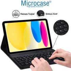 Microcase iPad 10.Nesil 10.9 inch 2022 Bluetooth Klavye ve Mouse + Standlı Kılıf - BKK6