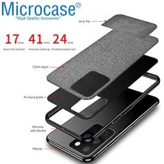 Microcase Samsung Galaxy S20 Ultra Fabrik Serisi Kumaş ve Deri Desen Kılıf - Gri