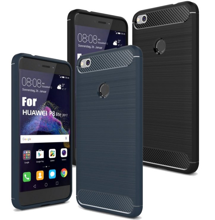 Huawei P9 Lite 2017 Brushed Carbon Fiber Silikon TPU Kılıf