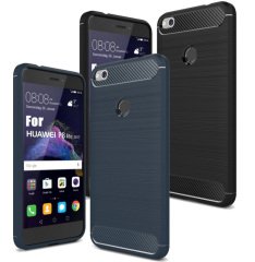 Huawei P9 Lite 2017 Brushed Carbon Fiber Silikon TPU Kılıf
