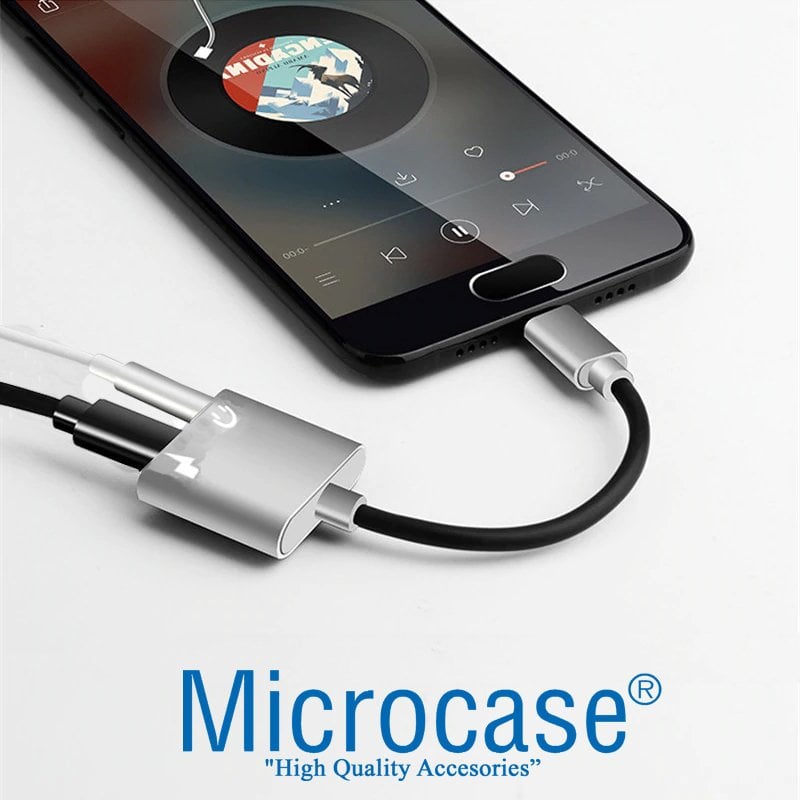 Type-C 2in1 Şarj ve Kulaklık Çevirici Adaptör Gümüş AL2301