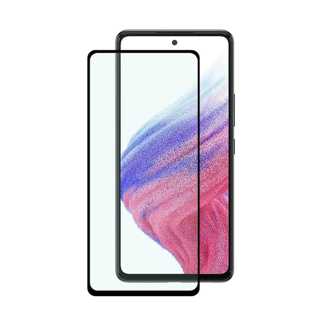 Microcase Samsung Galaxy A53 5G Tam Kaplayan Çerçeveli Tempered Ekran Koruyucu - Siyah