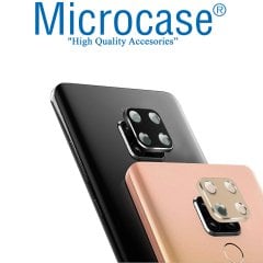 Huawei Mate 20X Kamera Camı Lens Koruyucu Glass Metal Çerçeveli - Siyah