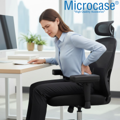 Microcase 3D Ortopedik Oto Araç Oyuncu Koltuk Kol Dayama Padi 2 Adet AL5401 Siyah