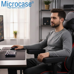 Microcase 3D Ortopedik Oto Araç Oyuncu Koltuk Kol Dayama Padi 2 Adet AL5401 Siyah