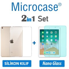 iPad Air 3.Nesil 10.5 2019 Silikon Kılıf Şeffaf + Ekran Koruma