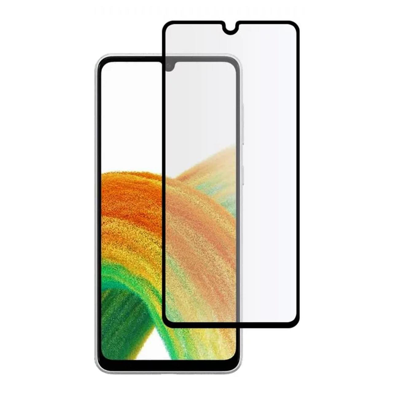 Microcase Samsung Galaxy A33 5G Tam Kaplayan Çerçeveli Tempered Ekran Koruyucu - Siyah
