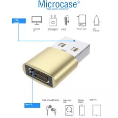 Microcase 2.4A Type-C to USB Çevirici Adaptör - AL2947