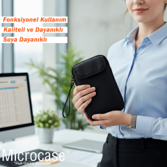 Microcase 9 Bölmeli Küçük Kablo Organizeri Stylus Pen Akıllı Kalem Slotlu AL5389