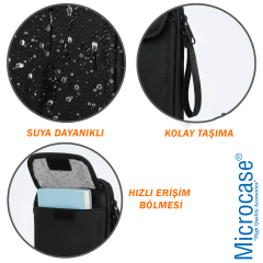 Microcase 9 Bölmeli Küçük Kablo Organizeri Stylus Pen Akıllı Kalem Slotlu AL5389