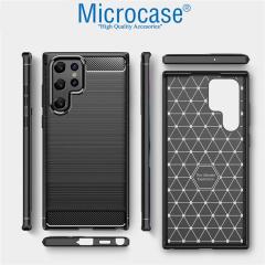 Microcase Samsung Galaxy S22 Ultra 5G Brushed Silikon Kılıf Siyah