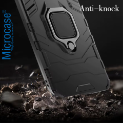 Microcase Xiaomi Redmi Poco F7 Pro/K80 ile Uyumlu Batman Serisi Yüzük Standlı Armor Kılıf - Siyah AL3349