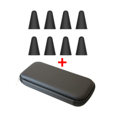 Microcase 2in1 Set Stylus Pen Kılıfı + Apple Pencil Uyumlu 8in1 Kalem Ucu Koruyucu Siyah AL5403