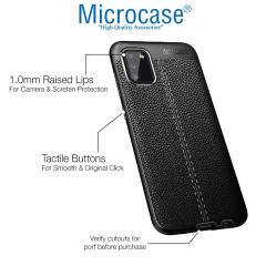 Microcase Samsung Galaxy A03S Leather Silikon Kılıf - Siyah