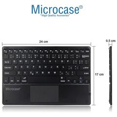 Microcase Xiaomi Redmi Poco Pad M1 12.1 inch Tablet için Bluetooth Touchpad Klavye + Standlı Kılıf - BKK5