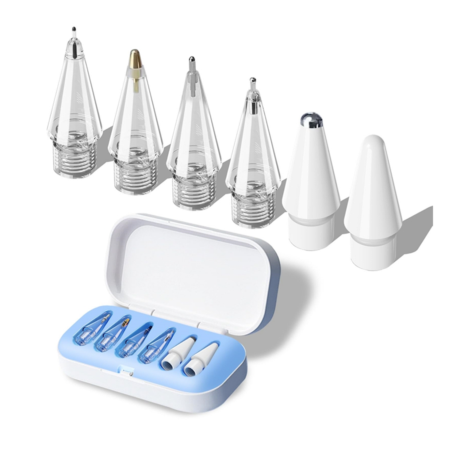 Microcase Apple Pencil 2./1. Nesil Pencil Pro / USB-C için iPad Pro/Mini/Air Dayanıklı 6 Yedek Uç - AL5405