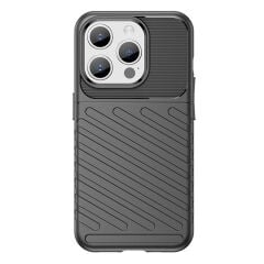 Microcase Iphone 15 Pro Thunder Serisi Darbeye Dayanıklı Silikon Kılıf - Siyah AL3421