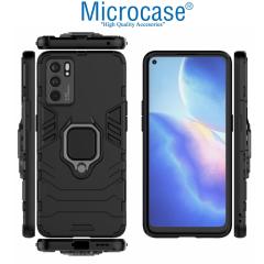 Microcase Oppo Reno 6 4G Batman Yüzüklü Armor Kılıf - Siyah