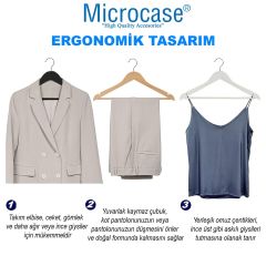 Microcase Ahşap Görünümlü Plastik Elbise Askısı A Kalite 5 adet  AL4492