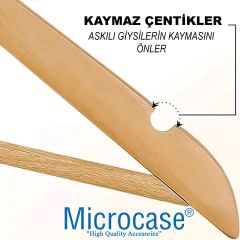 Microcase Ahşap Görünümlü Plastik Elbise Askısı A Kalite 5 adet  AL4492