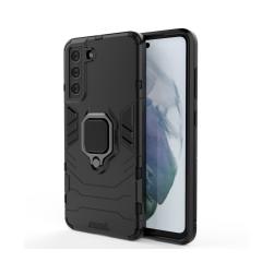 Microcase Samsung Galaxy S22 Batman Yüzüklü Armor Kılıf - Siyah AL3349