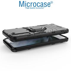 Microcase Samsung Galaxy S22 Batman Yüzüklü Armor Kılıf - Siyah