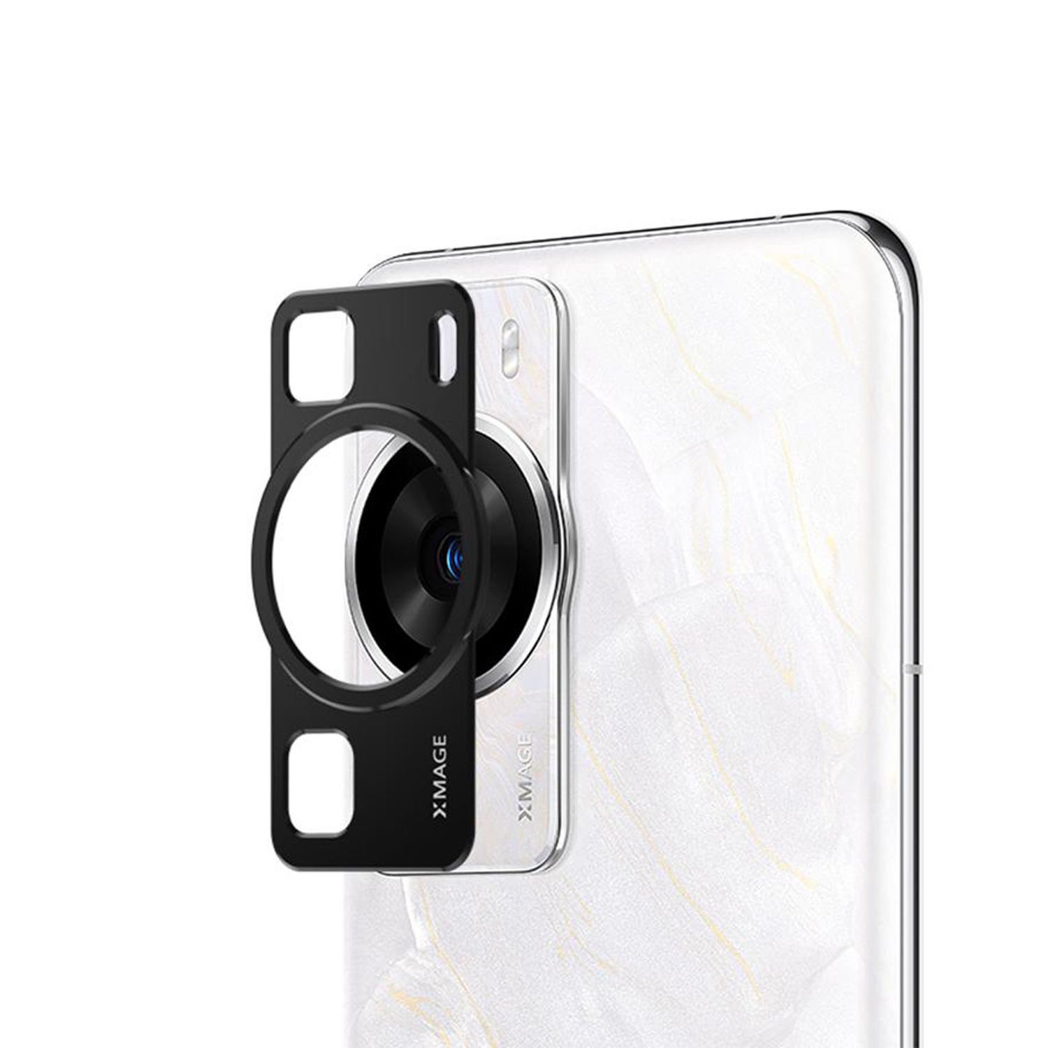 Microcase Huawei P60 uyumlu Kamera Lens Koruma Halkası - Kapalı Tasarım -Siyah AL3401