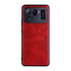Microcase Xiaomi Mi 11 Ultra Kamera Korumalı Deri Kaplama Plastik Kılıf - AL8120 Kırmızı
