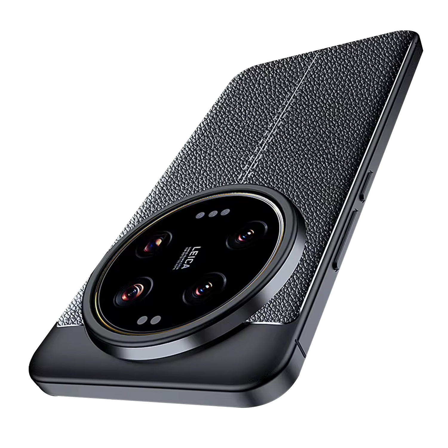 Microcase Xiaomi Mi 15 Ultra ile Uyumlu Leather Serisi Deri Efekt Silikon Kılıf - Siyah Al3337